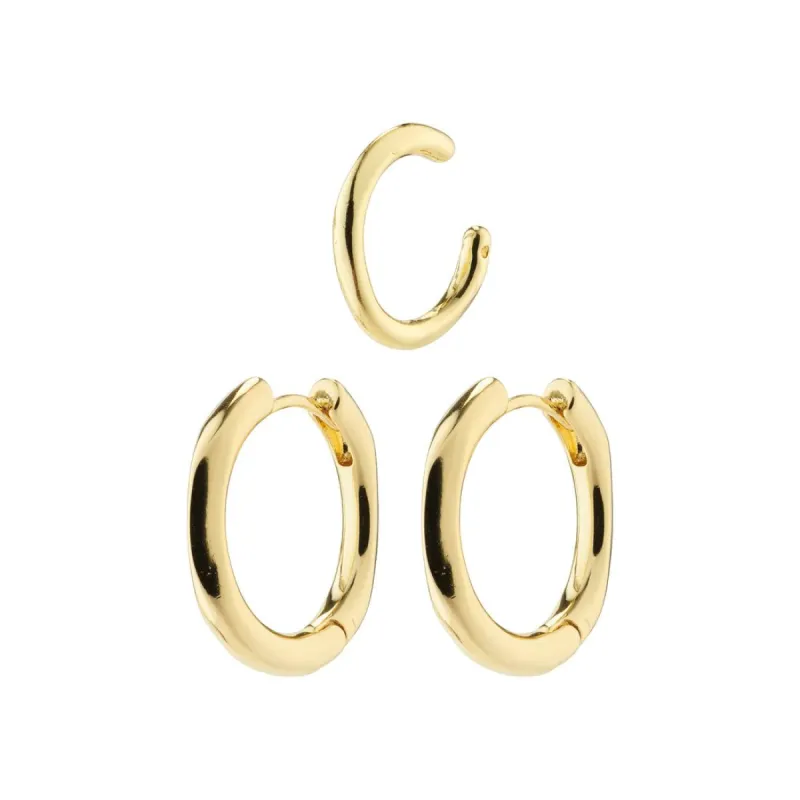 Pilgrim Pause Hoop and Cuff Set - Gold sold by Boutique with Grace