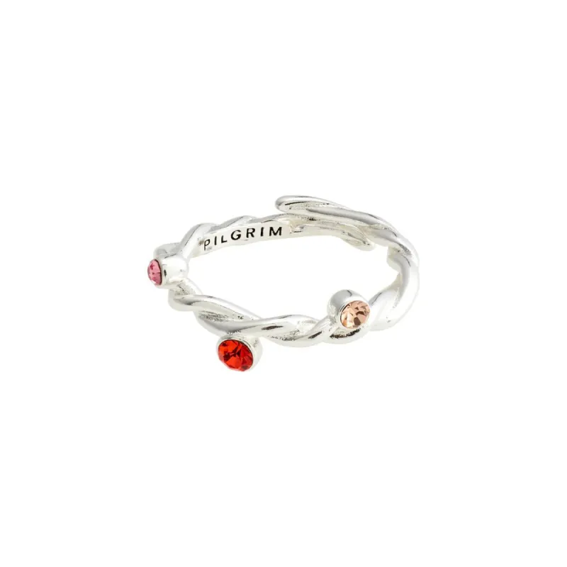 Pilgrim Pause Crystal Ring - Rose/Silver sold by Boutique with Grace