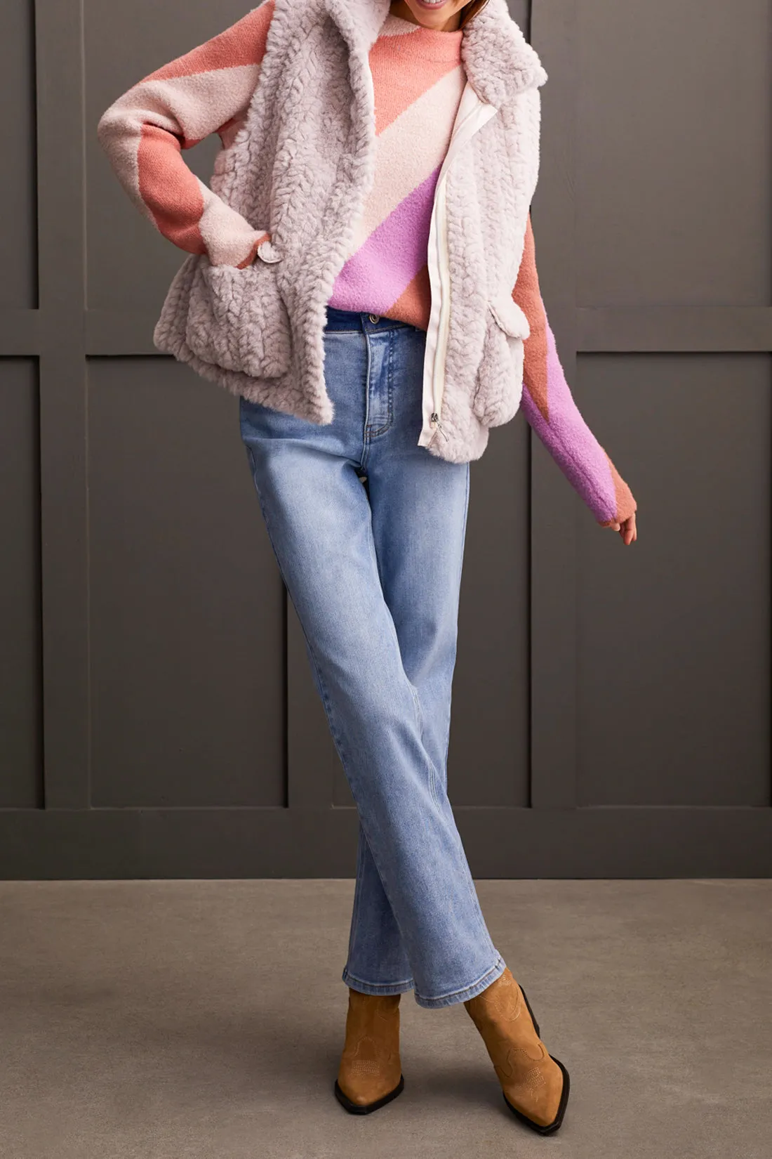 Tribal Pyper Mock Neck Sweater - Apricot Mist sold by Boutique with Grace product image thumbnail 3