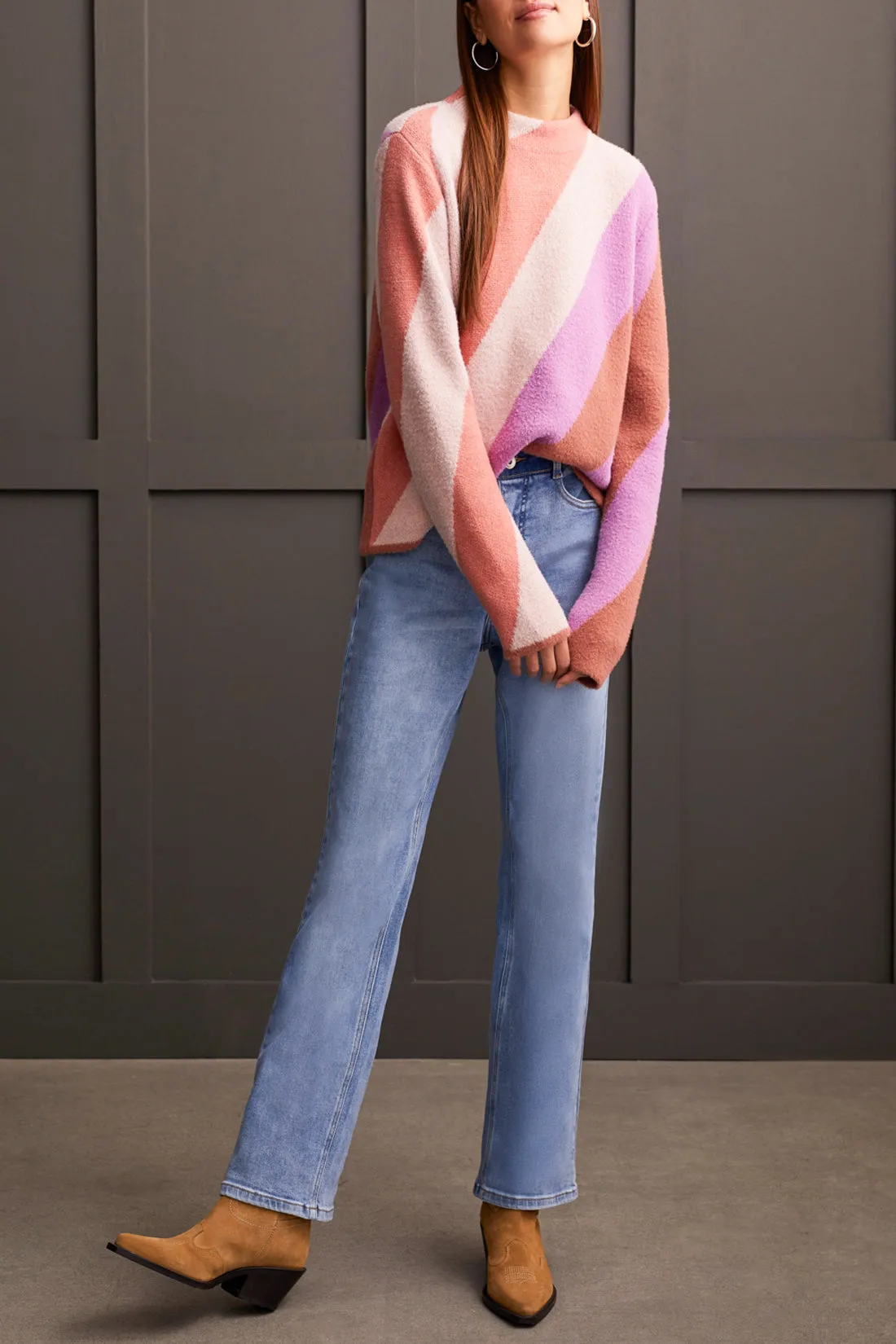 Tribal Pyper Mock Neck Sweater - Apricot Mist sold by Boutique with Grace product image thumbnail 2