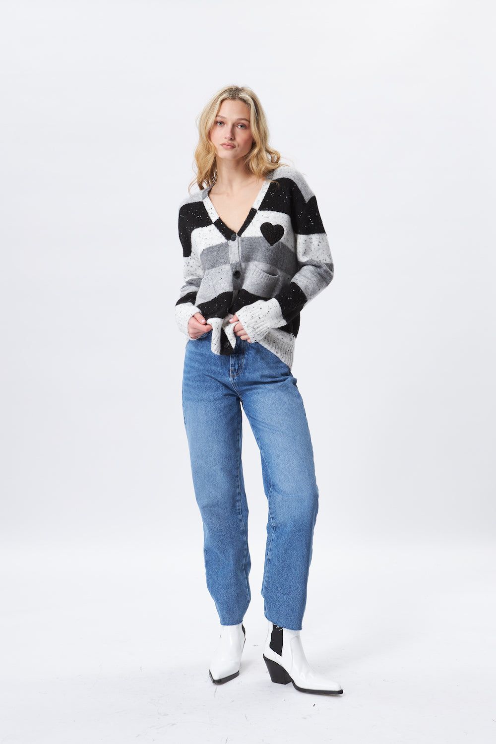 John & Jenn Stewart Cardi - Greyscale sold by Boutique with Grace product image thumbnail 3