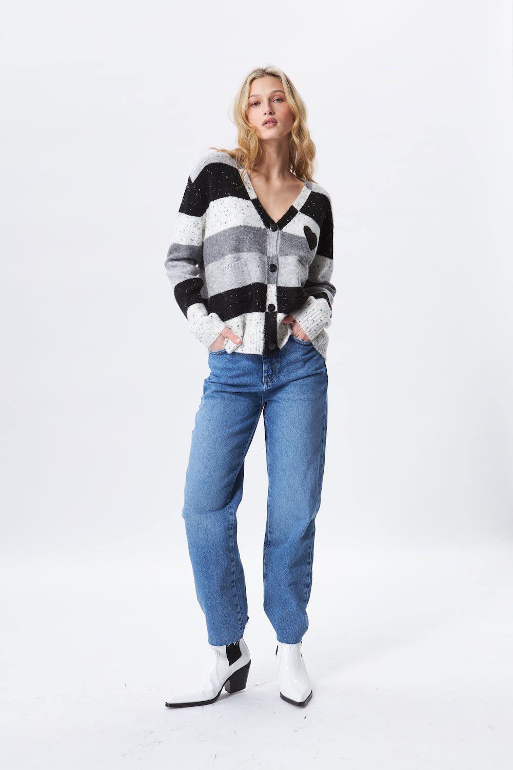 John & Jenn Stewart Cardi - Greyscale sold by Boutique with Grace product image thumbnail 4