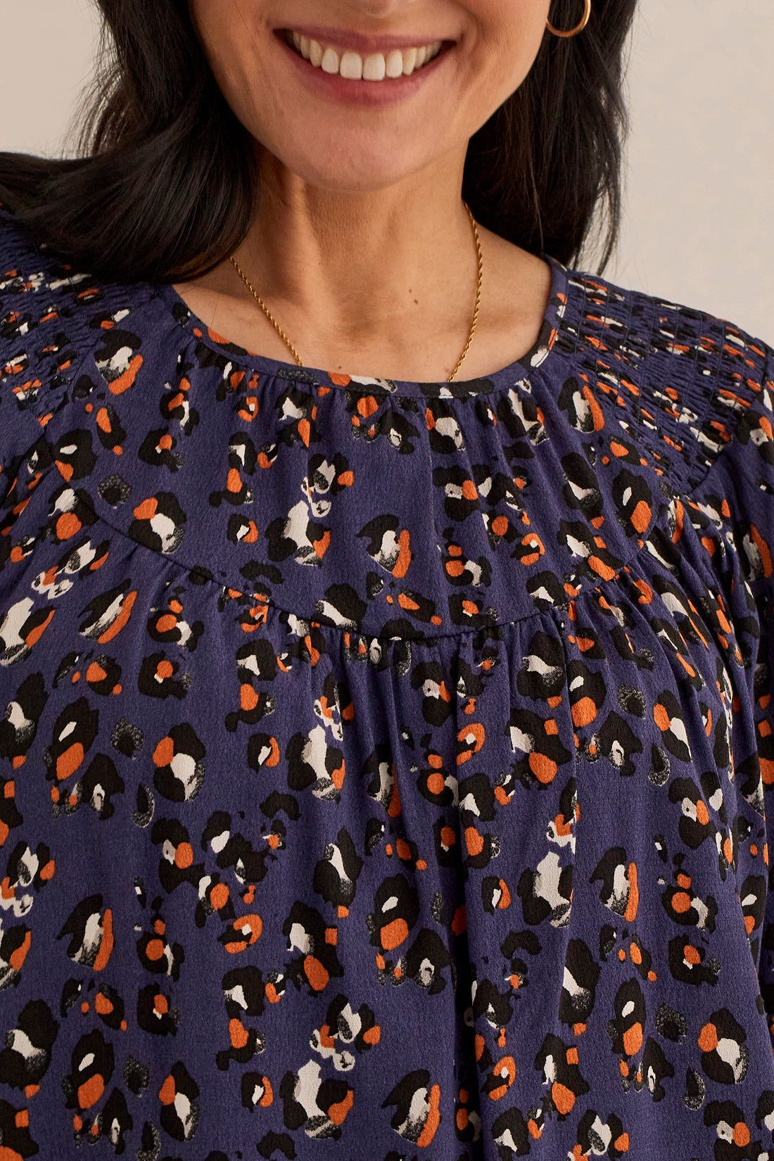 Tribal Smocked Blouse - Sapphire sold by Boutique with Grace product image thumbnail 2