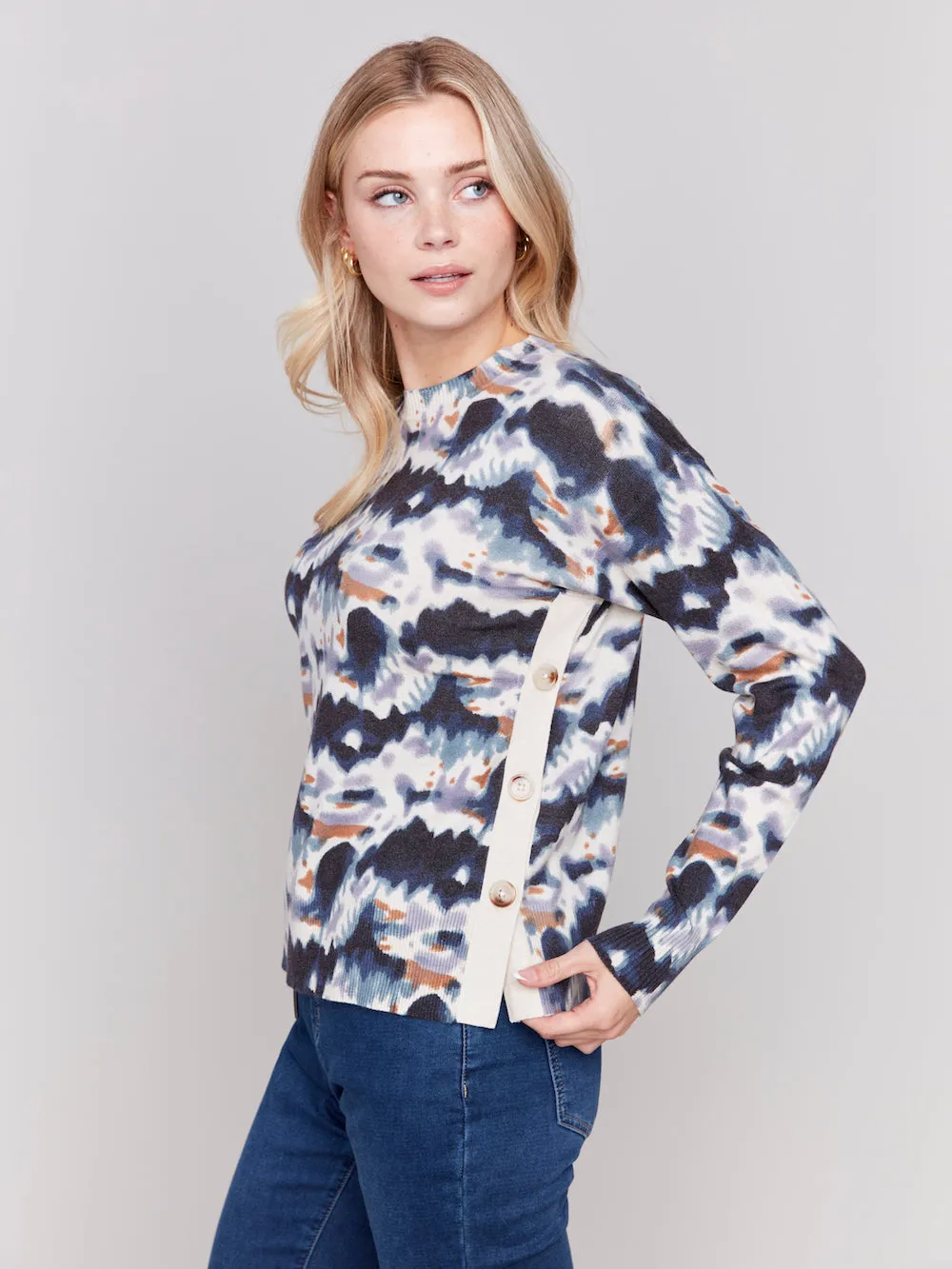 Charlie B Side Button Sweater - Tie Dye sold by Boutique with Grace product image thumbnail 2
