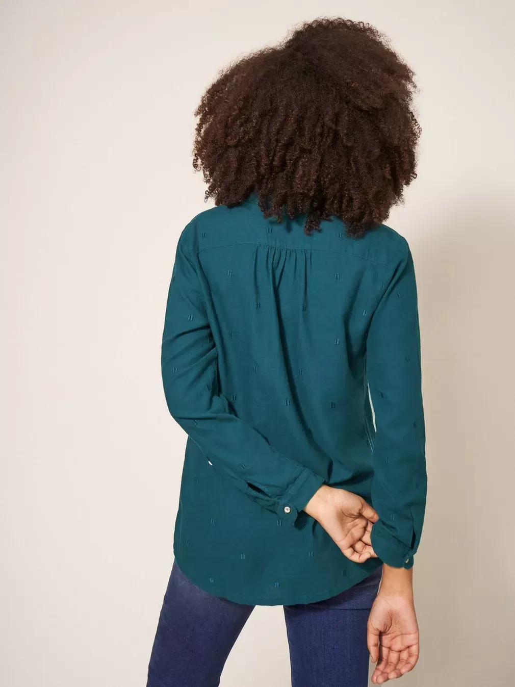 White Stuff Sophie Organic Cotton Shirt - Dark Teal sold by Boutique with Grace product image thumbnail 4