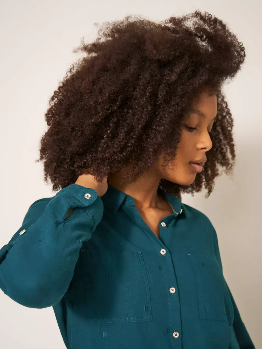 White Stuff Sophie Organic Cotton Shirt - Dark Teal sold by Boutique with Grace product image thumbnail 3