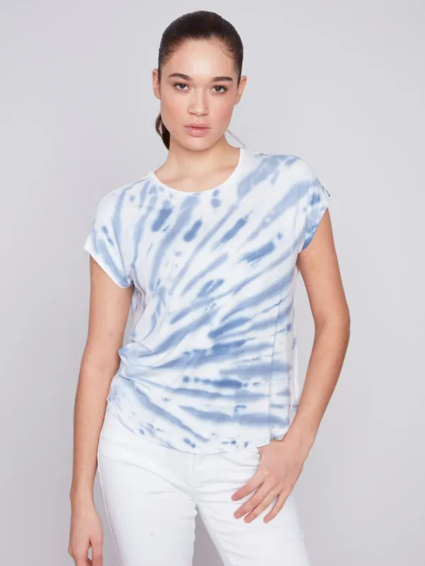 Charlie B Tie Dye Crew Tee - River sold by Boutique with Grace