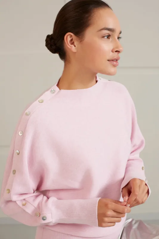 Yaya Button Detail Sweater - Lady Pink sold by Boutique with Grace