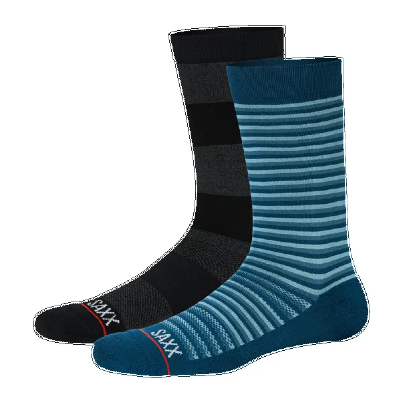 Saxx Whole Package Crew 2 Pack - Tonal Stripe/Rugby Black sold by Boutique with Grace