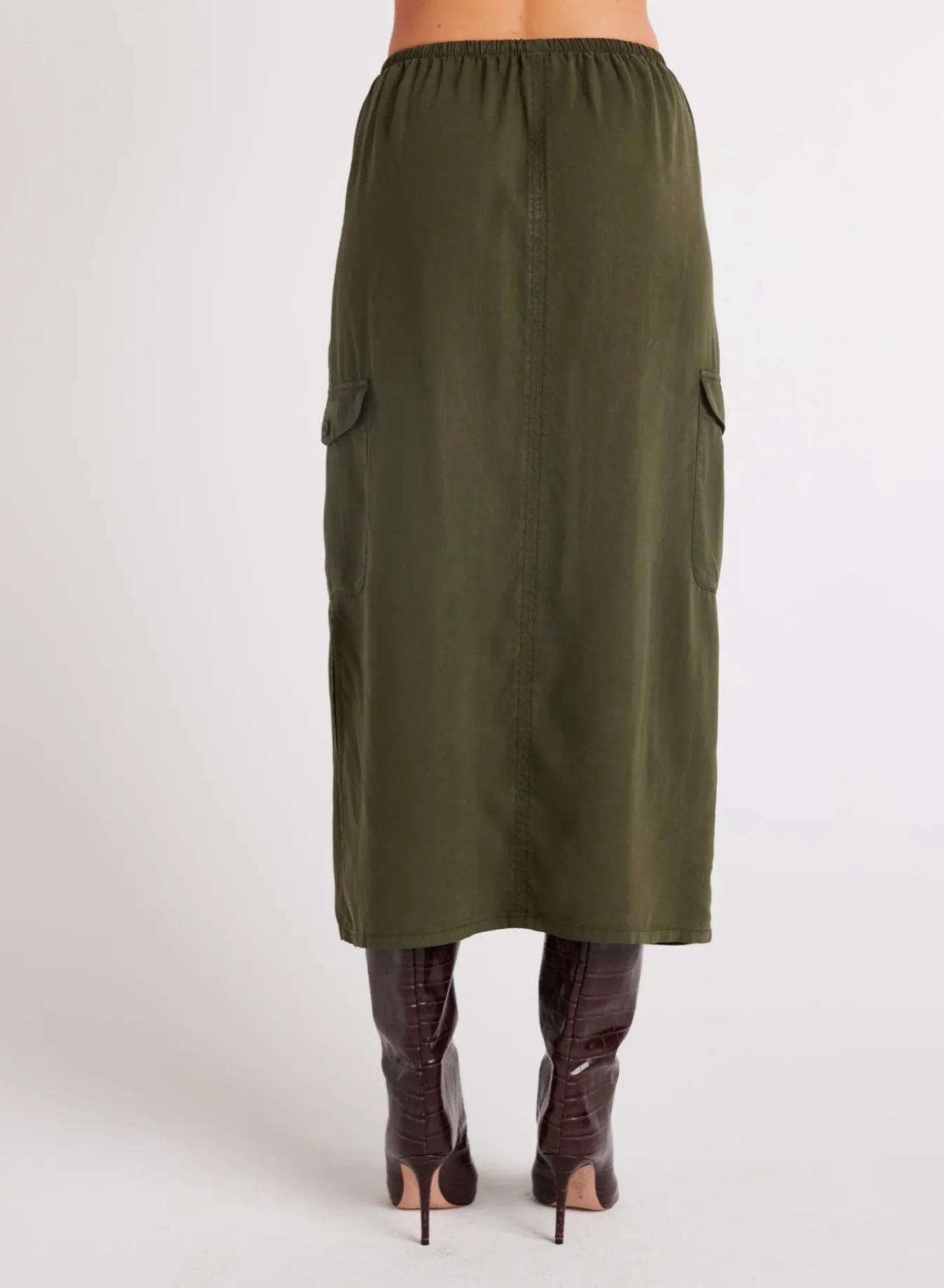 Bella Dahl Cargo Midi Skirt - Italian Herb sold by Boutique with Grace product image thumbnail 4