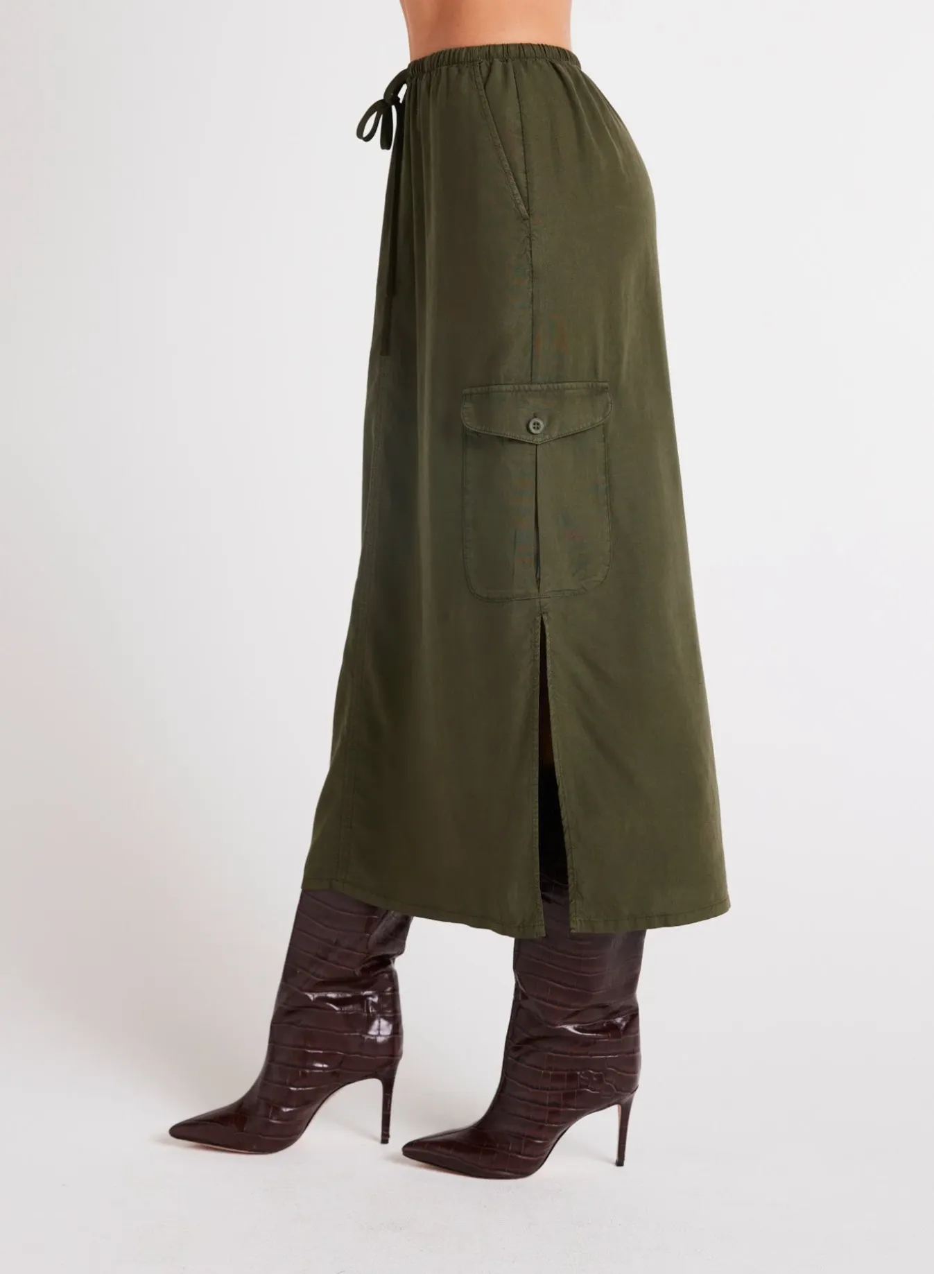 Bella Dahl Cargo Midi Skirt - Italian Herb sold by Boutique with Grace product image thumbnail 3