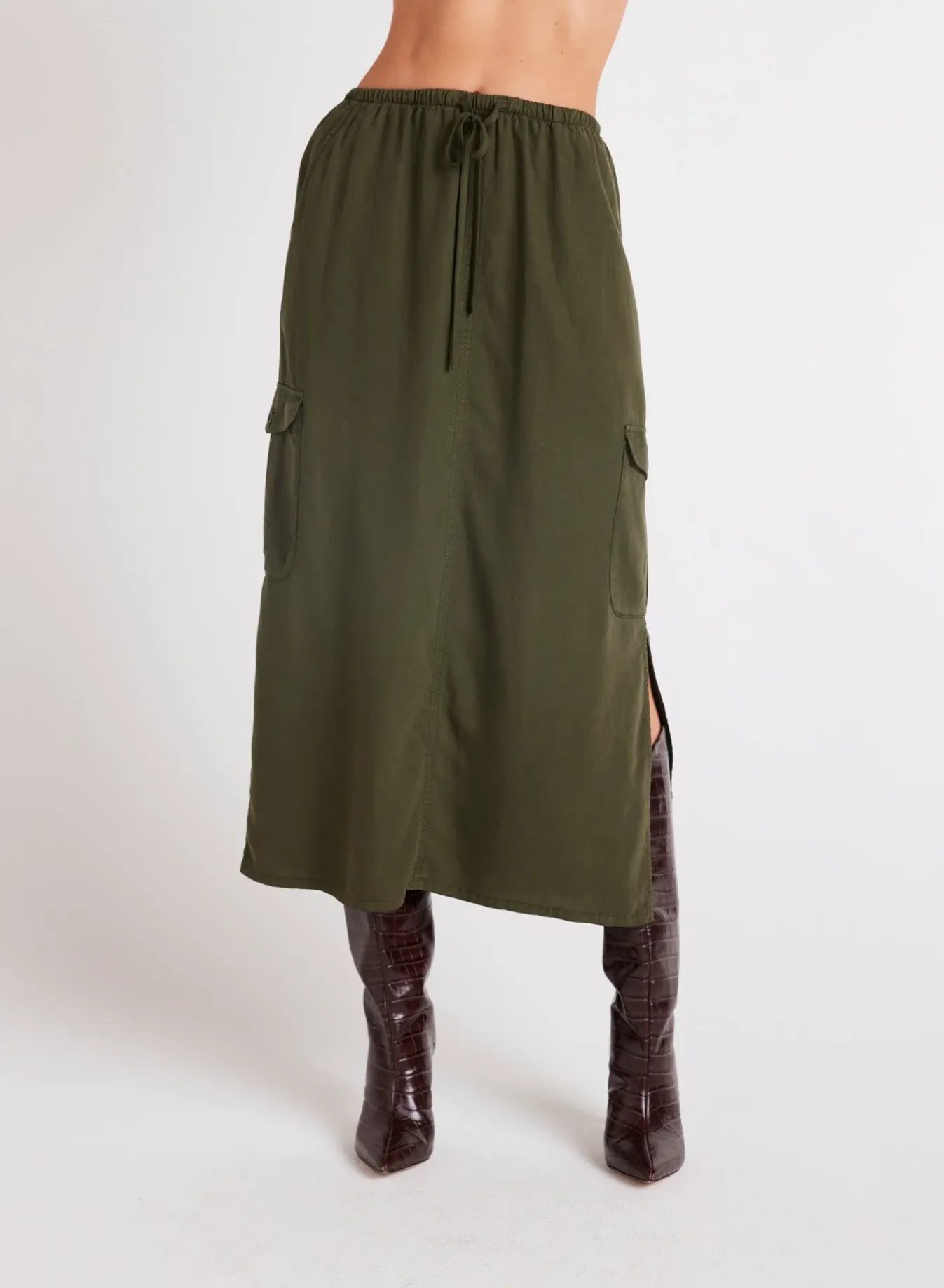 Bella Dahl Cargo Midi Skirt - Italian Herb sold by Boutique with Grace product image thumbnail 2