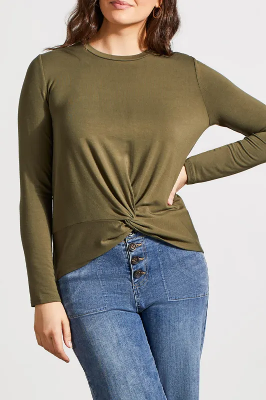 Tribal Dylan Faux Knot Top - Olive sold by Boutique with Grace