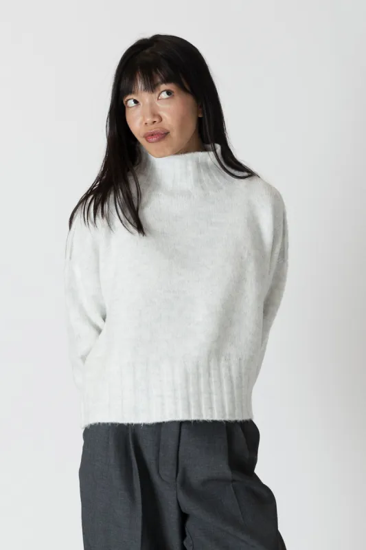 Lyla & Luxe Calli Mockneck Sweater - Ice Grey sold by Boutique with Grace