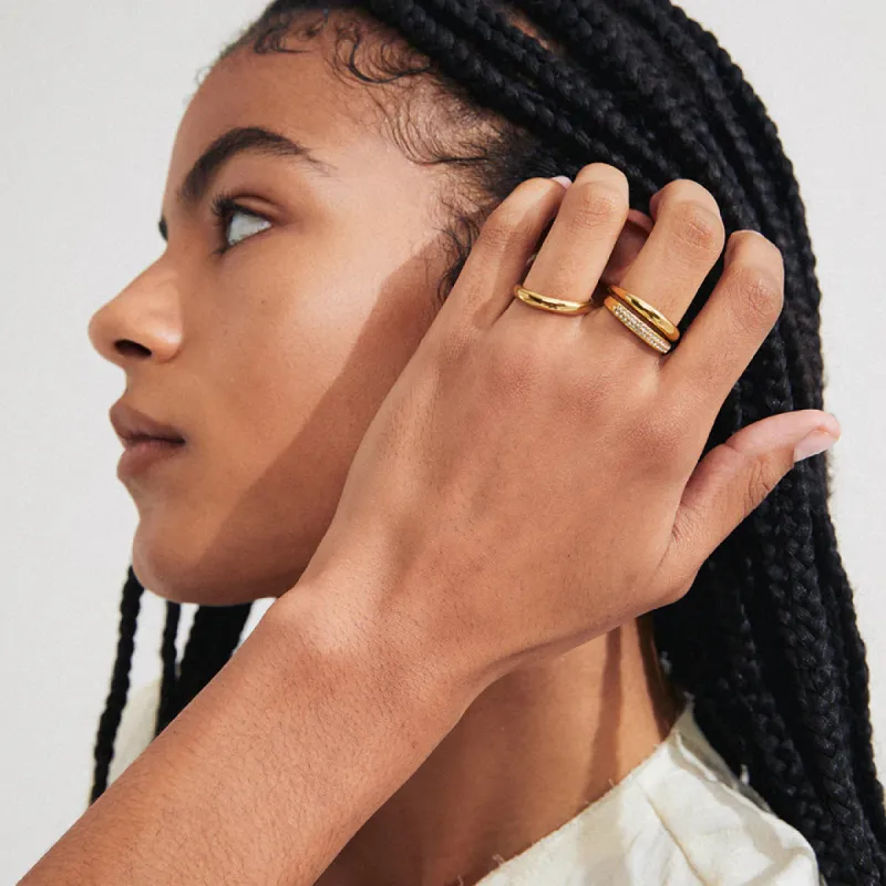 Pilgrim Bloom Recycled Ring 3-in-1 - Gold sold by Boutique with Grace