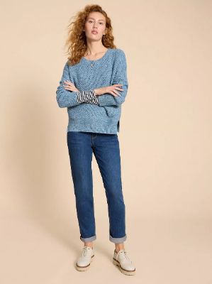 White Stuff Northbank Jumper - Mid Blue sold by Boutique with Grace