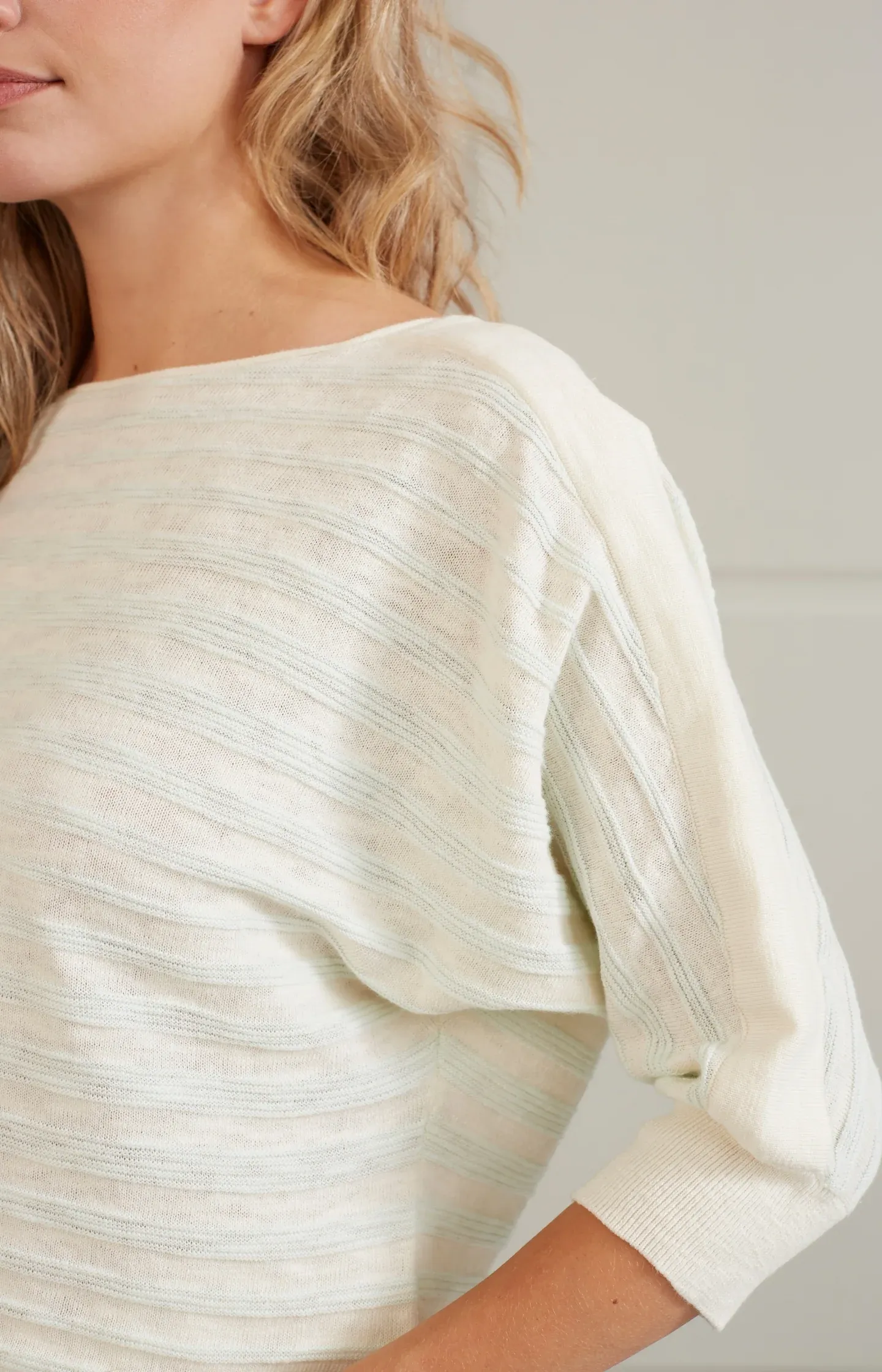 Yaya Textured Stripe Sweater - Mint Green sold by Boutique with Grace