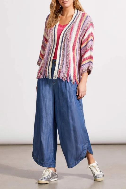 Tribal Emery Fringed Hem Cardi - Creamsicle sold by Boutique with Grace