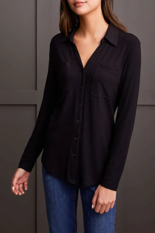 Tribal Aspen Button-Down Knit - Black sold by Boutique with Grace