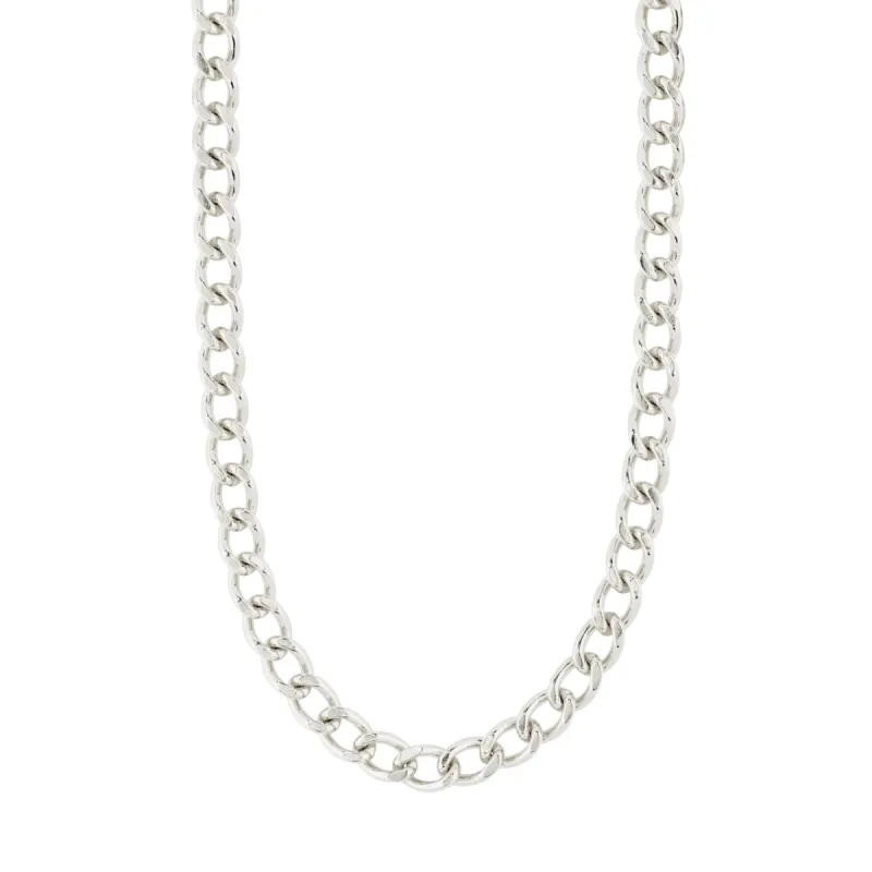 Pilgrim Charm Recycled Curb Necklace - Silver sold by Boutique with Grace