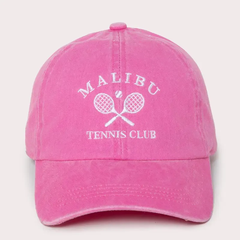 Malibu Tennis Club Baseball Cap - Pink sold by Boutique with Grace