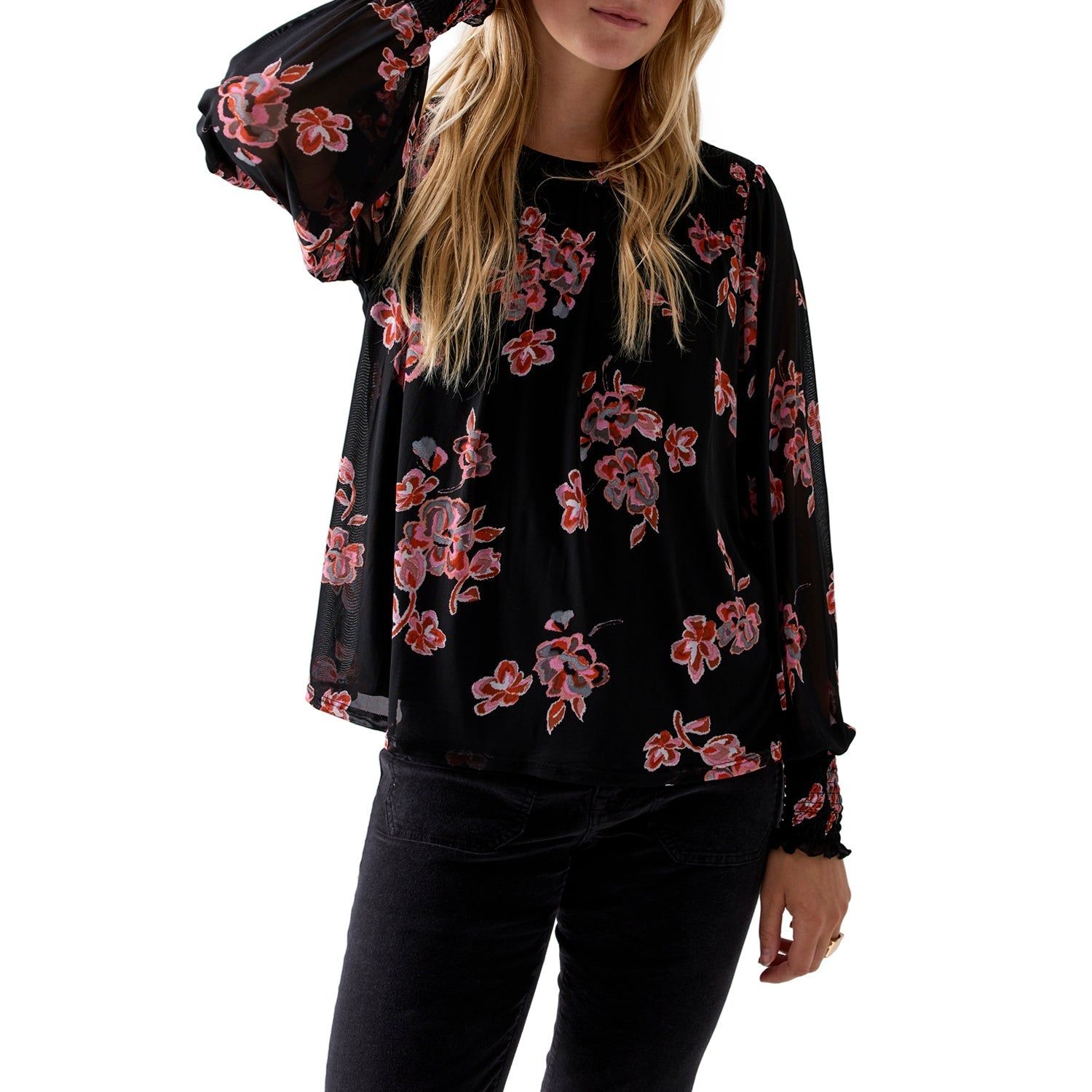 Sanctuary Blousy Mesh Top - Falling Garland sold by Boutique with Grace product image thumbnail 3