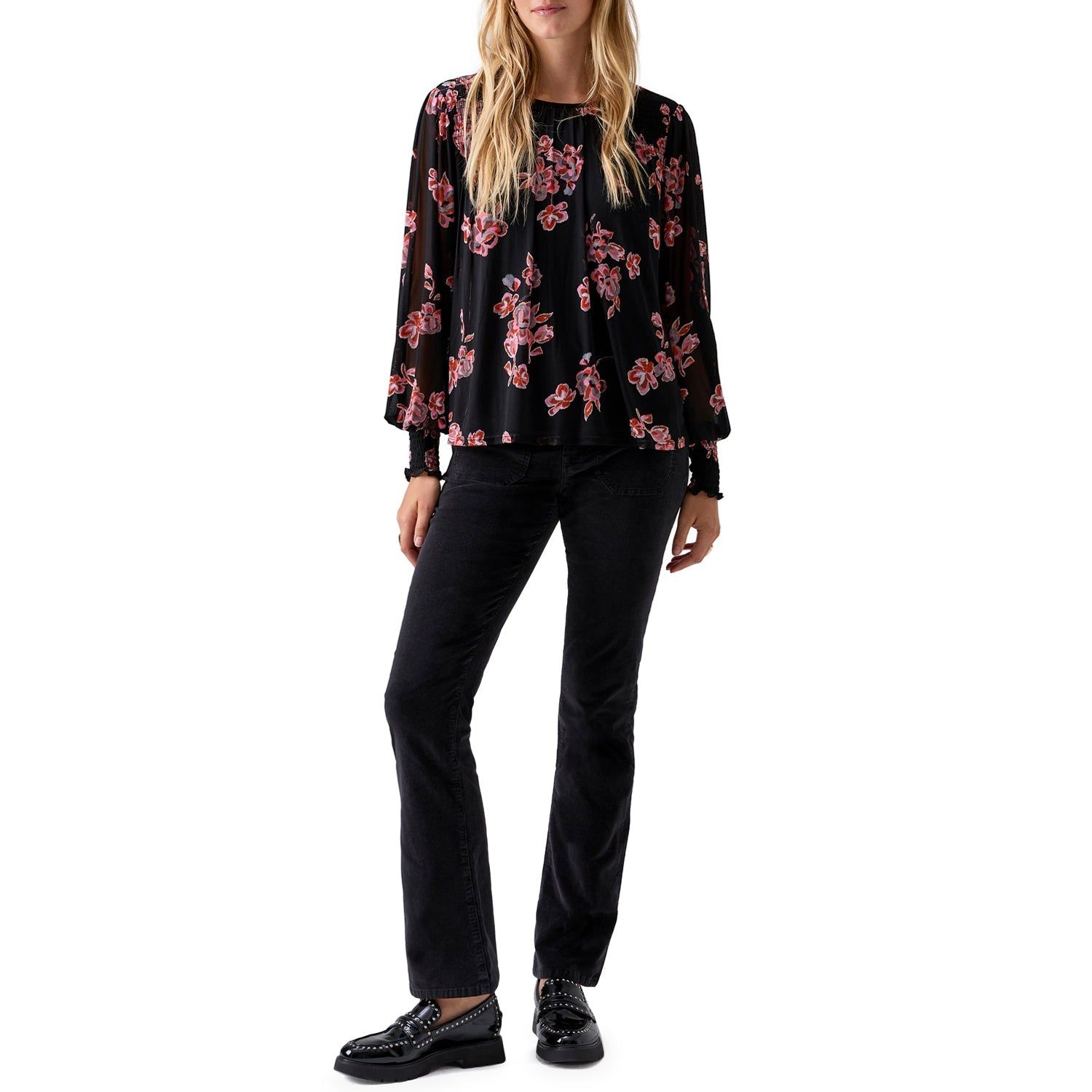 Sanctuary Blousy Mesh Top - Falling Garland sold by Boutique with Grace