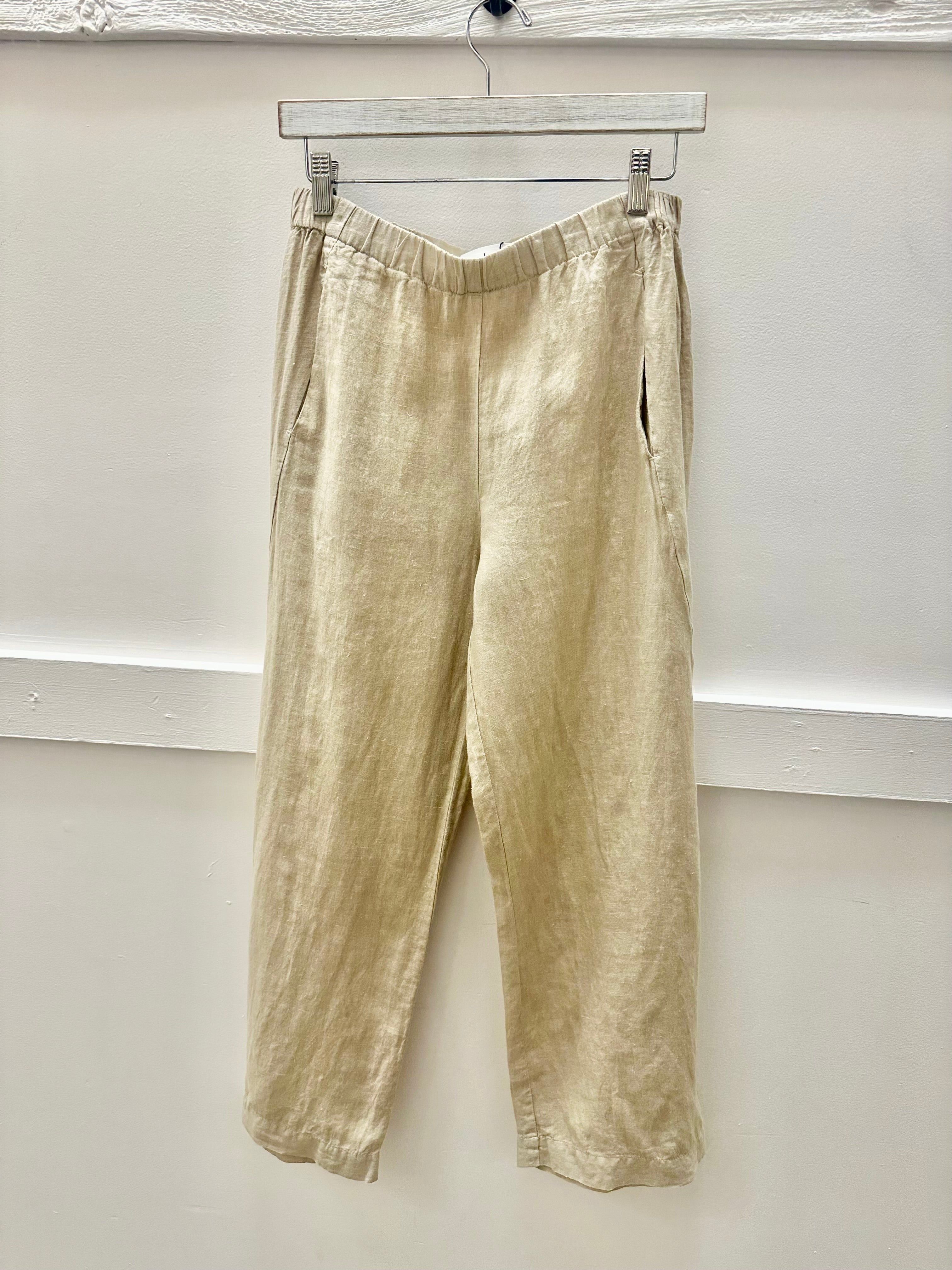 Velvet Lola Linen Pants - Biscuit sold by Boutique with Grace
