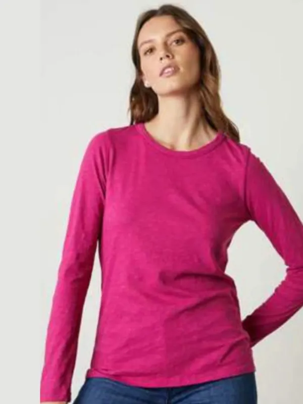 Velvet Lizzie Long Sleeve Tee - Zinnia sold by Boutique with Grace
