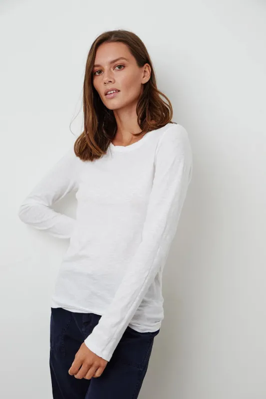 Velvet Lizzie Long Sleeve Tee - White sold by Boutique with Grace