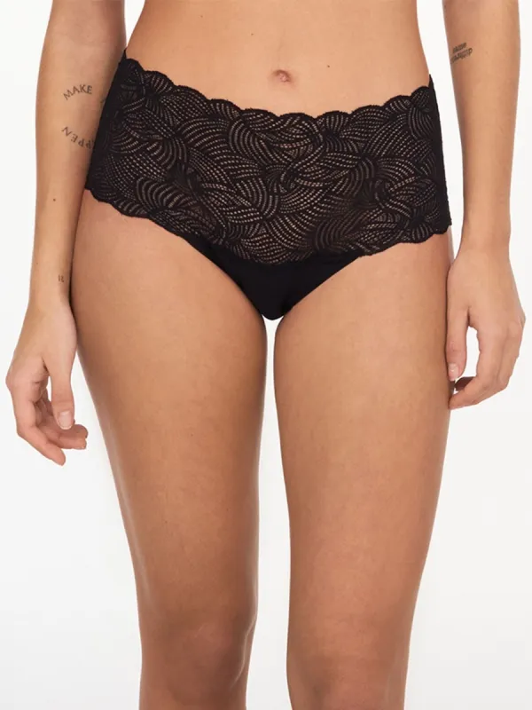 Chantelle Soft Stretch Lace Full Panty - Black sold by Boutique with Grace