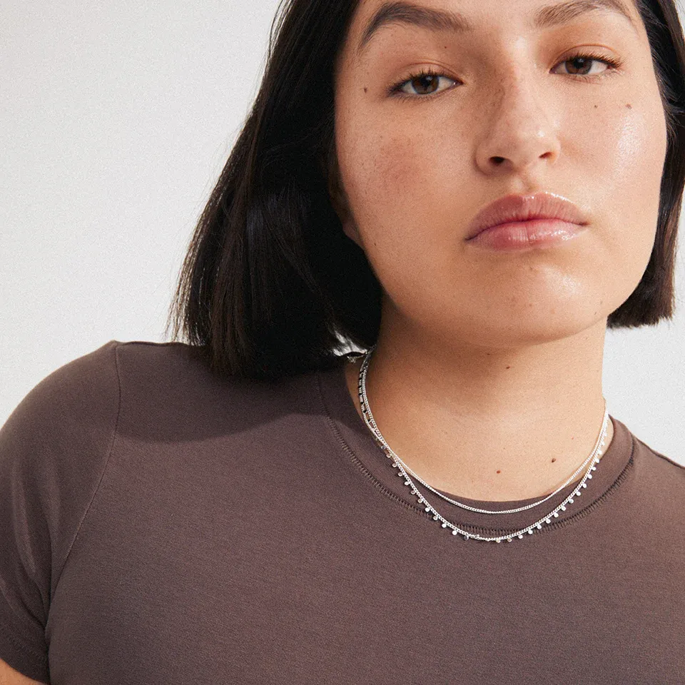 Pilgrim Bloom Recycled Necklace 2-in-1 - Silver sold by Boutique with Grace product image thumbnail 2