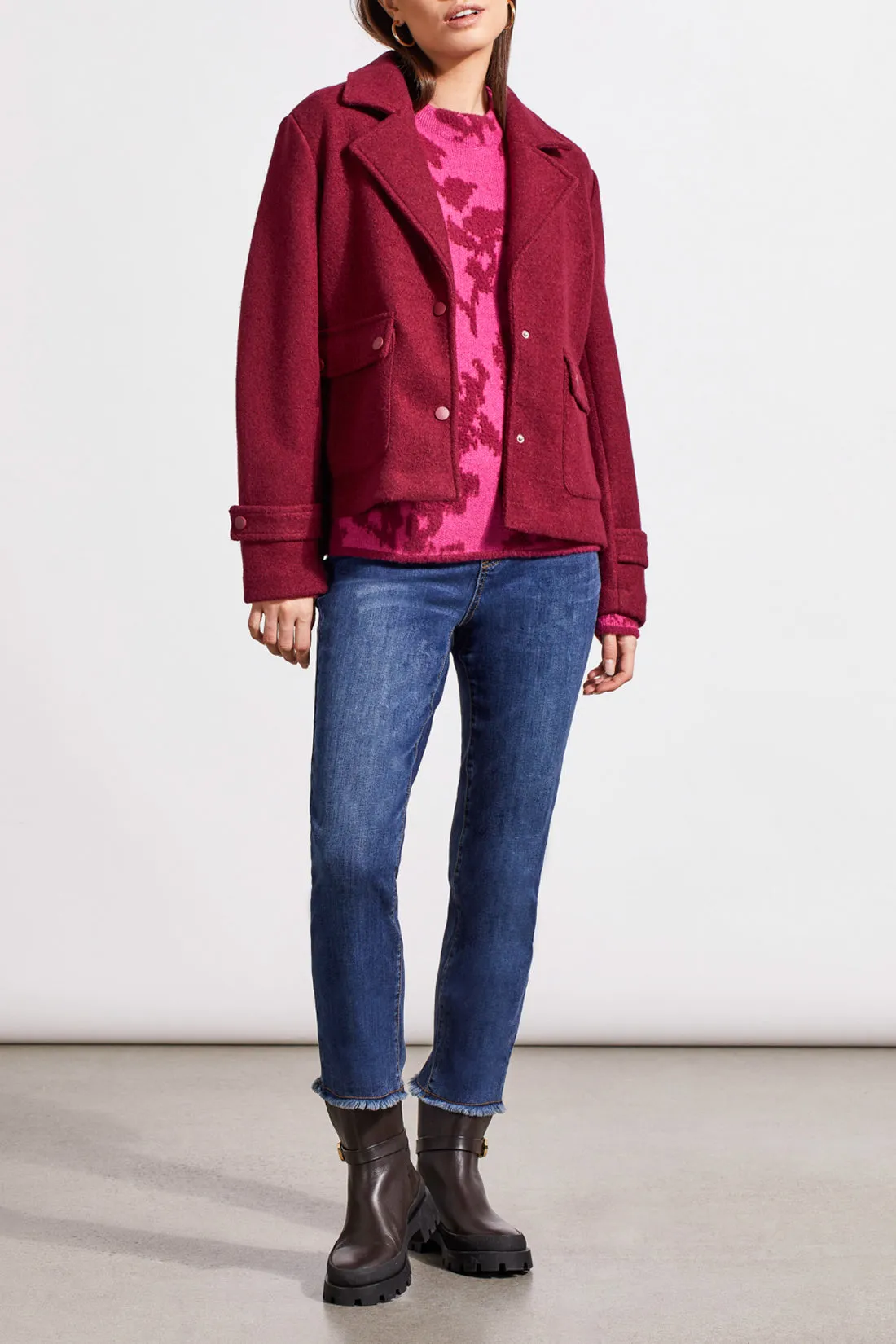 Tribal Pyper Mock Neck Sweater - Port Wine sold by Boutique with Grace product image thumbnail 2