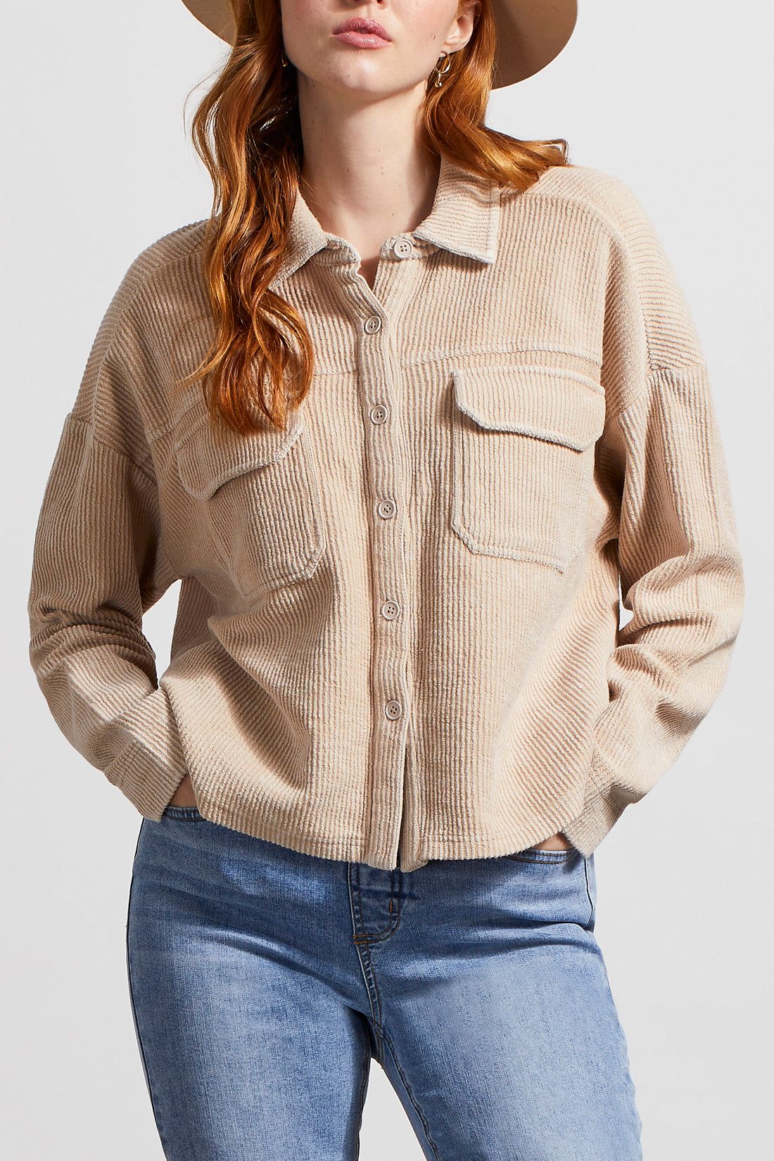 Tribal Relaxed Crop Shacket - Cashmere sold by Boutique with Grace product image thumbnail 2