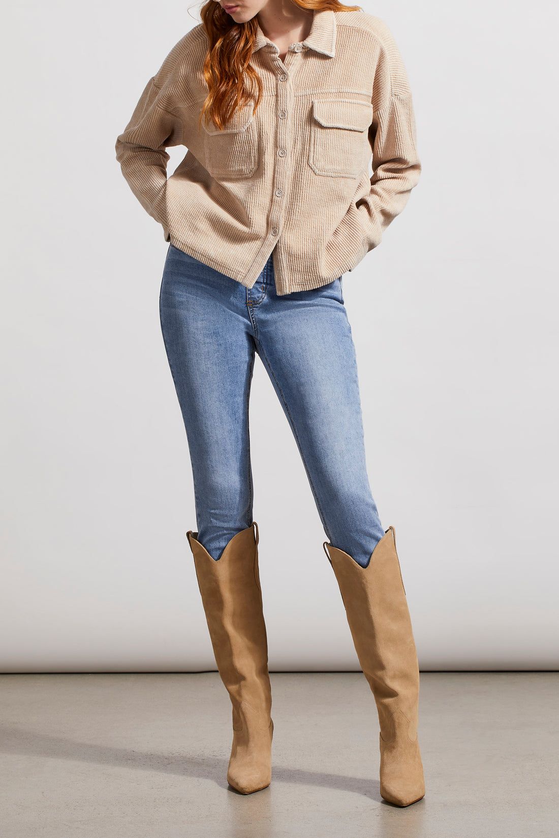 Tribal Relaxed Crop Shacket - Cashmere sold by Boutique with Grace