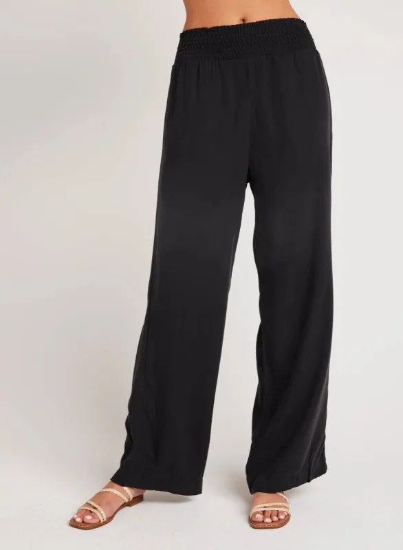 Bella Dahl Smocked Waist Wide Leg - Vintage Black sold by Boutique with Grace