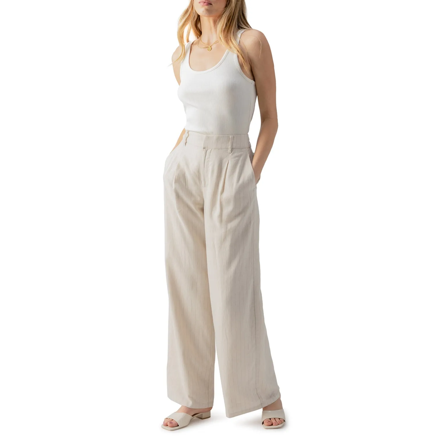 Sanctuary Pleat Up Trouser - Vineyard Stripe sold by Boutique with Grace