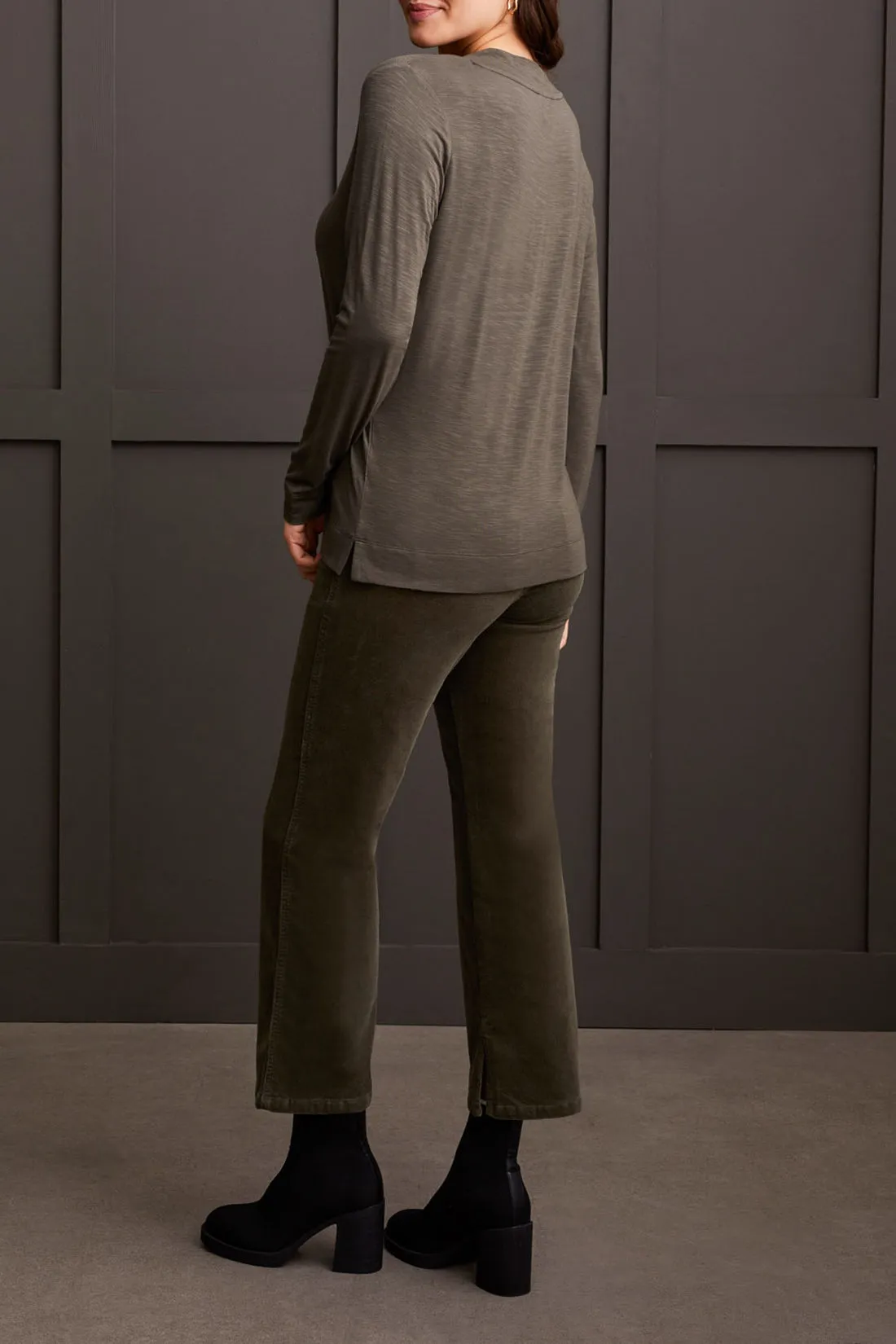 Tribal Nia Side-Slit Top - Spinach sold by Boutique with Grace product image thumbnail 3