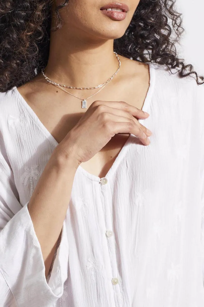 Tribal Button Front Kimono Blouse - White sold by Boutique with Grace product image thumbnail 2