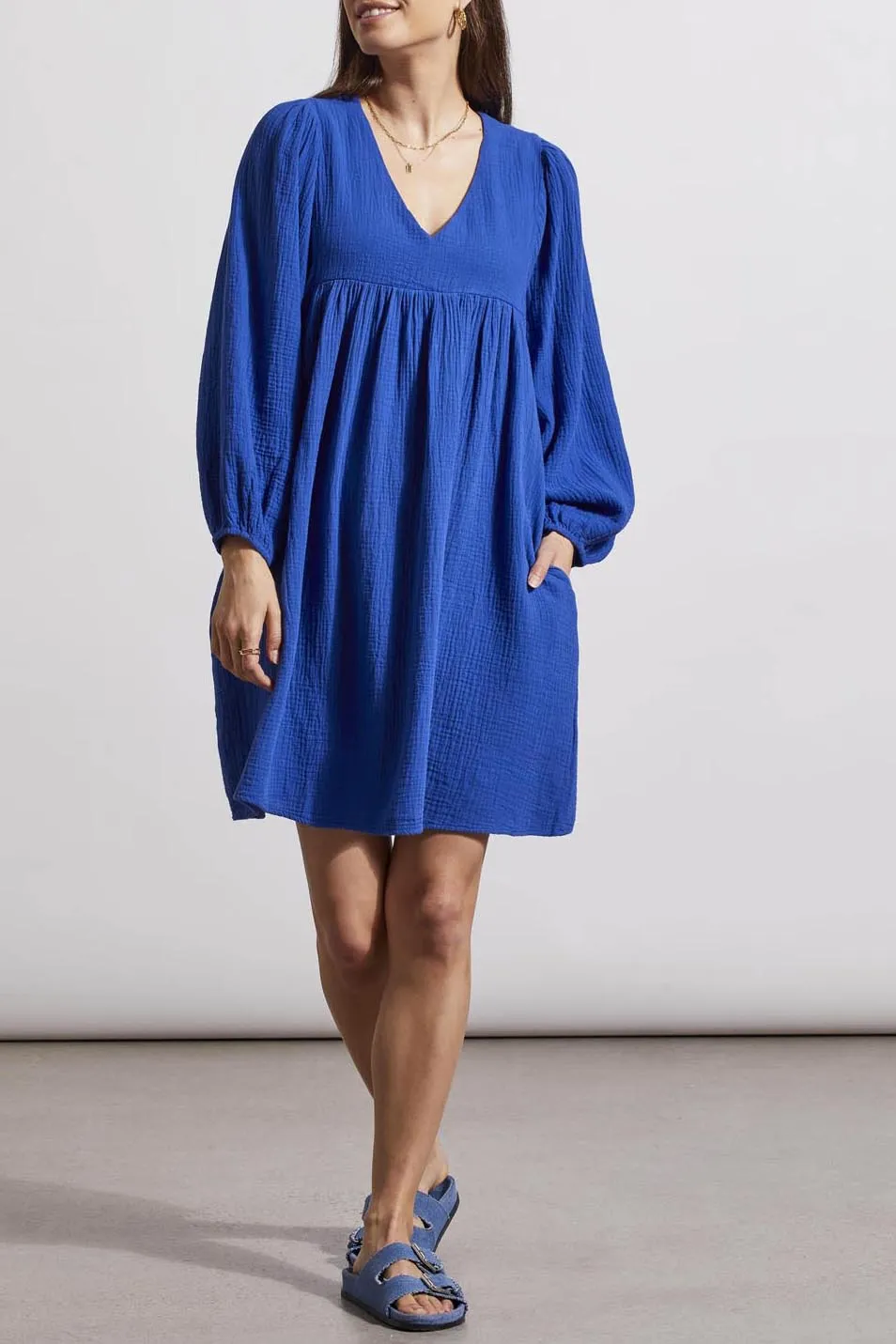 Tribal Anna Puff Sleeve Dress - Sea Sapphire sold by Boutique with Grace