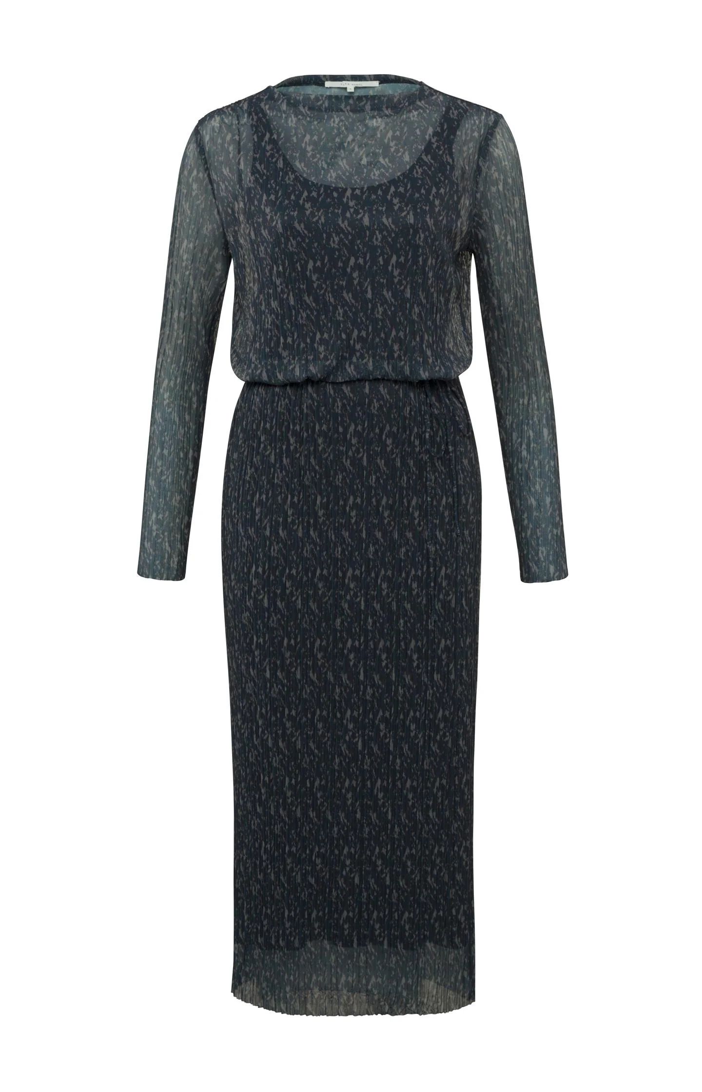 Yaya Boatneck Mesh Dress - Blueberry Dessin sold by Boutique with Grace product image thumbnail 3