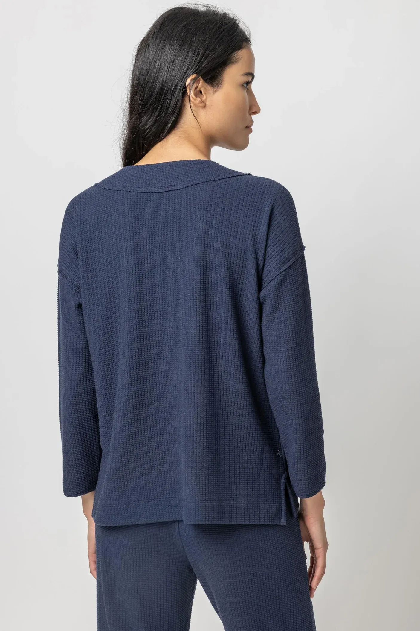 Lilla P Easy Drop Shoulder V Neck - Navy sold by Boutique with Grace product image thumbnail 3