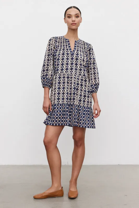 Velvet Beckie Cambric Dress - Navy sold by Boutique with Grace