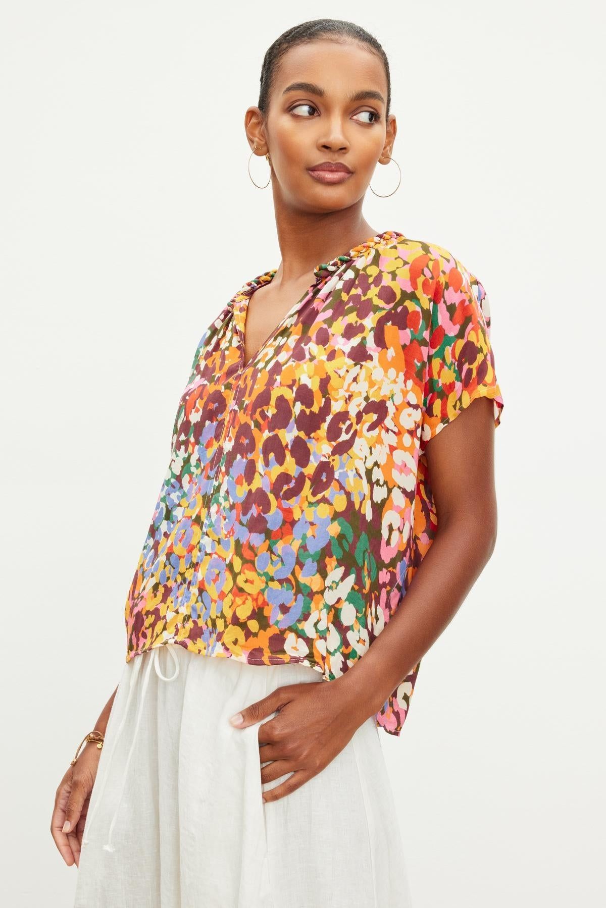 Velvet Trixy Printed Blouse - Cheetah sold by Boutique with Grace product image thumbnail 2