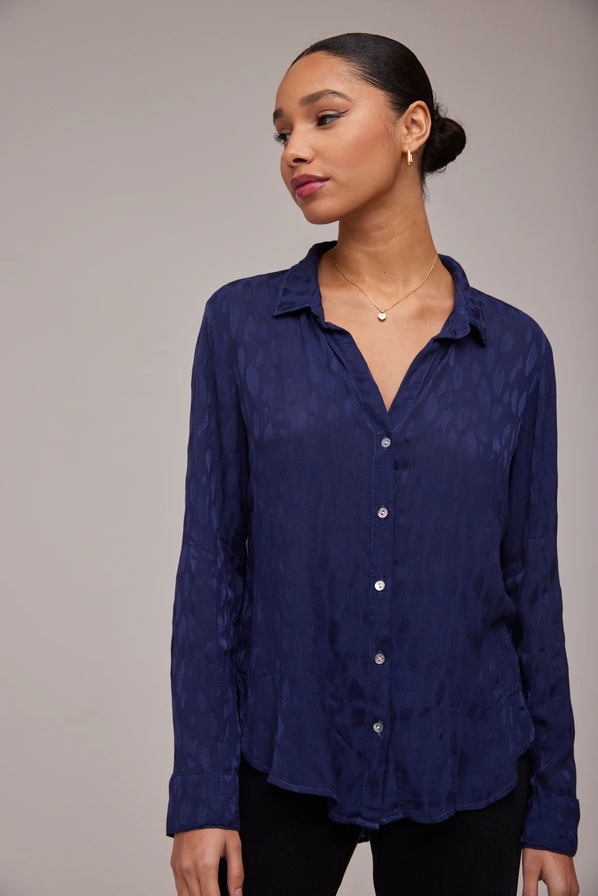 Bella Dahl Flowy Button Down - Twilight Navy sold by Boutique with Grace