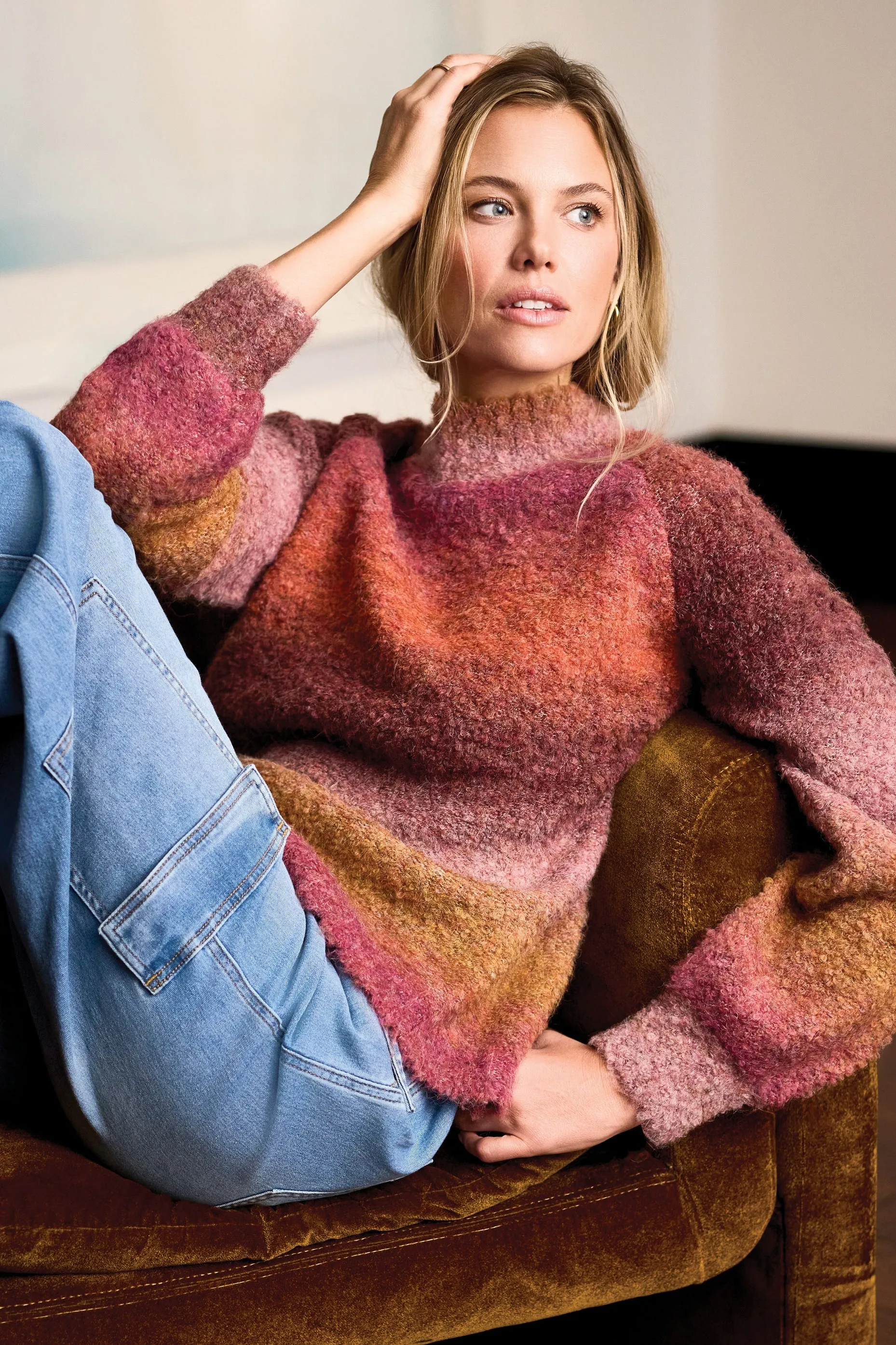 Tribal Yara Mock Neck Sweater - Bordeaux sold by Boutique with Grace