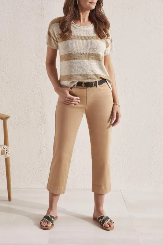 Tribal Pull-on Kick Flare Capri - Dune sold by Boutique with Grace