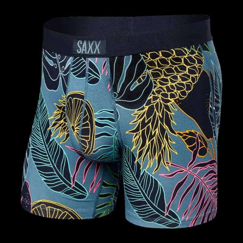 Saxx Vibe Super Soft Boxer Brief - Tropical Pop Storm Blue sold by Boutique with Grace