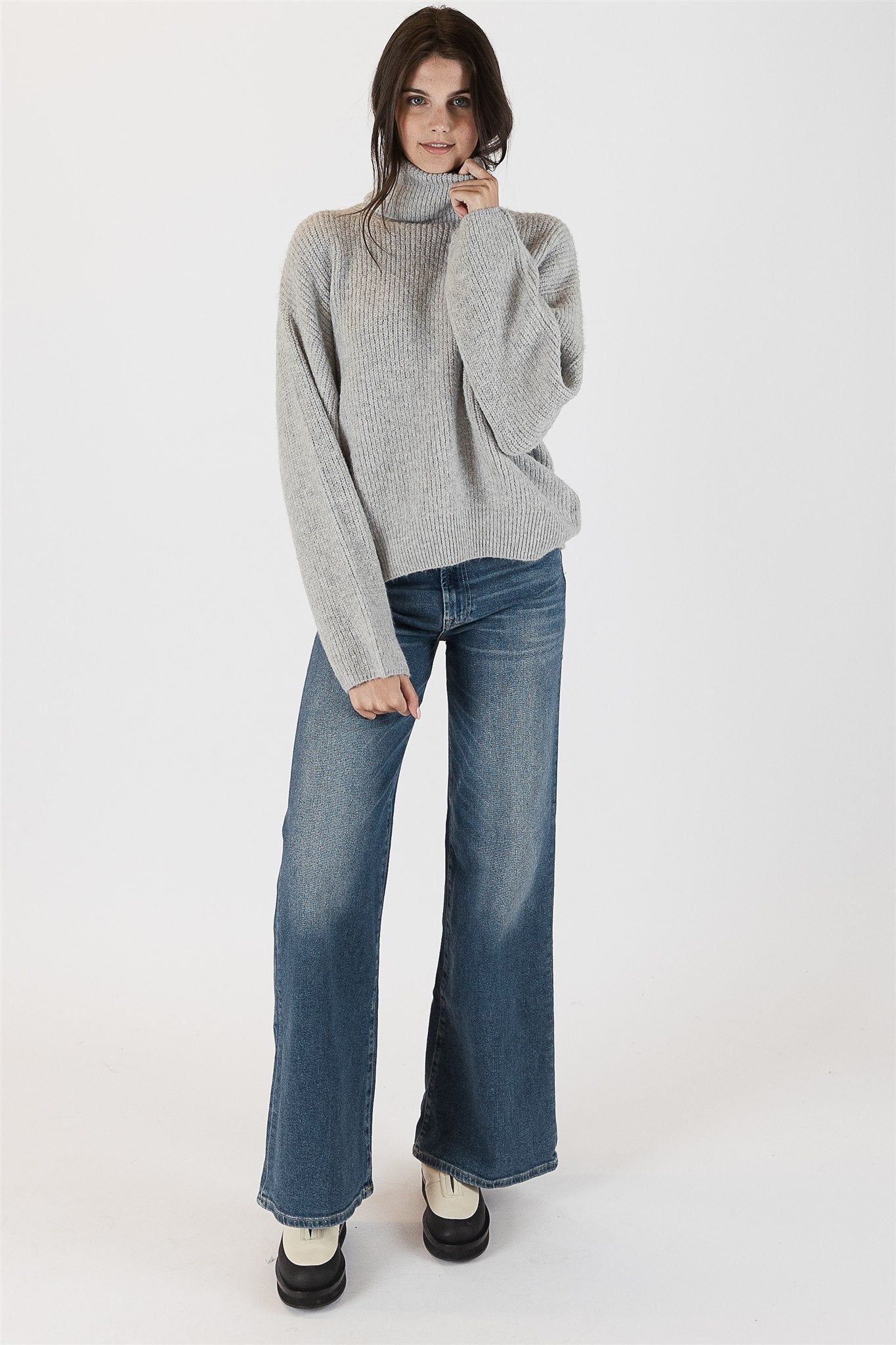 Lyla & Luxe Sahara Sweater - Light Grey sold by Boutique with Grace