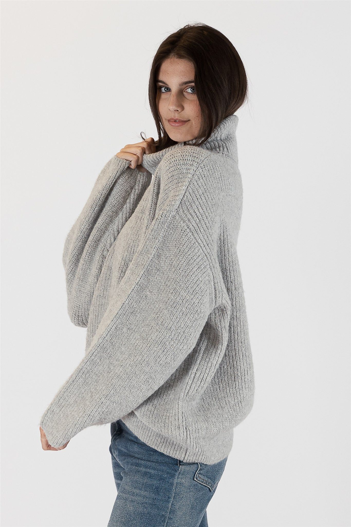 Lyla & Luxe Sahara Sweater - Light Grey sold by Boutique with Grace product image thumbnail 3